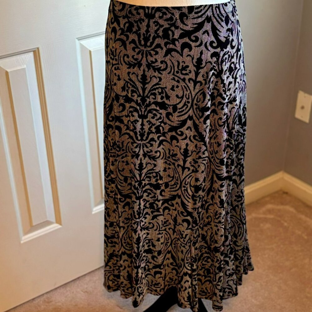Coldwater Creek Midi Skirt, Black & White, Medium (10-12)